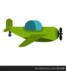 Green toy plane icon flat isolated on white background vector illustration. Green toy plane icon isolated