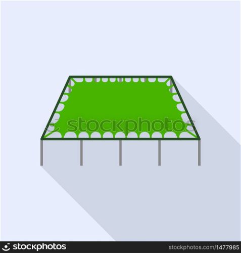 Green trampoline icon. Flat illustration of green trampoline vector icon for web design. Green trampoline icon, flat style
