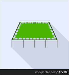 Green trampoline icon. Flat illustration of green trampoline vector icon for web design. Green trampoline icon, flat style