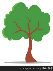 Green Tree Cartoon Illustration