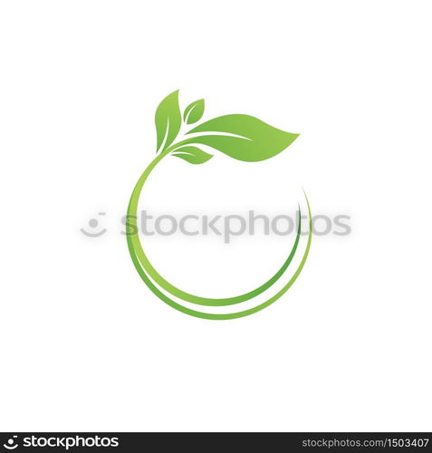 Green Tree leaf ecology nature element vector design