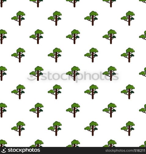 Green tree pattern seamless repeat in cartoon style vector illustration. Green tree pattern