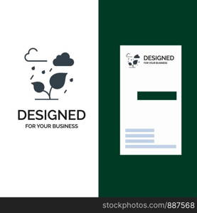 Green, Trees, Cloud, Leaf Grey Logo Design and Business Card Template