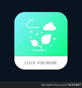 Green, Trees, Cloud, Leaf Mobile App Button. Android and IOS Glyph Version