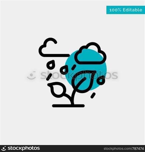 Green, Trees, Cloud, Leaf turquoise highlight circle point Vector icon