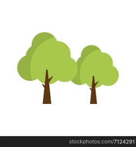 Green trees, flat vector illustration