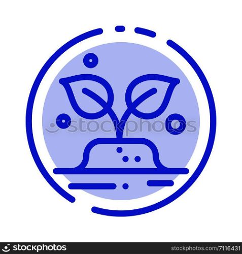 Green, Trees, World, Save Blue Dotted Line Line Icon