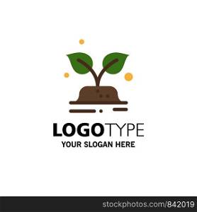 Green, Trees, World, Save Business Logo Template. Flat Color