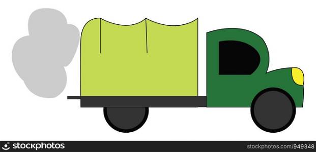 Green truck vector illustration