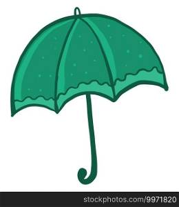 Green umbrella, illustration, vector on white background