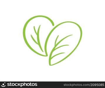 Green vector icon heart shape in form of leaf. Can be used for eco, vegan herbal healthcare or nature care concept organic logo design.. Green vector icon heart shape in form of leaf. Can be used for eco, vegan herbal healthcare or nature care concept organic logo design