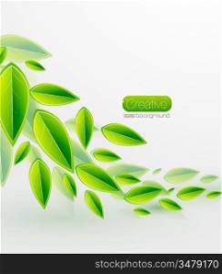 Green vector leaves