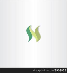 green vector letter n logo icon design element