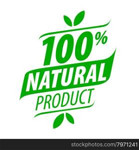 Green vector logo for a 100% natural food
