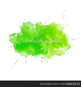 Green Watercolor splatters. Vector illustration