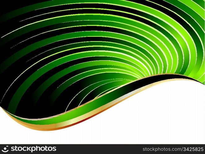 Green wavy festive background, vector illustration