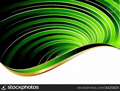 Green wavy festive background, vector illustration