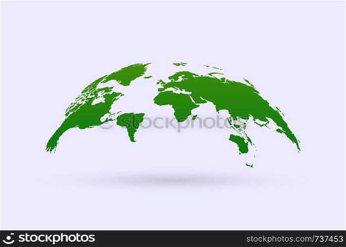Green World Map Vector icon in flat design. Eps10. Green World Map Vector icon in flat design
