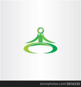 green yoga man icon vector design