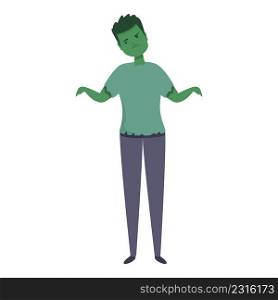 Green zombie costume icon cartoon vector. Halloween kid. Cute party. Green zombie costume icon cartoon vector. Halloween kid