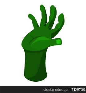 Green zombie hand icon. Isometric of green zombie hand vector icon for web design isolated on white background. Green zombie hand icon, isometric style