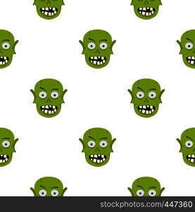 Green zombie head pattern seamless for any design vector illustration. Green zombie head pattern seamless