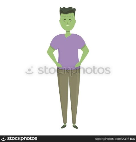 Green zombie icon cartoon vector. Halloween costume. Cute kid. Green zombie icon cartoon vector. Halloween costume