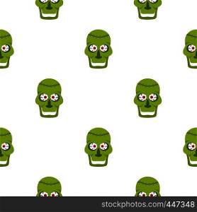 Green zombie skull pattern seamless for any design vector illustration. Green zombie skull pattern seamless