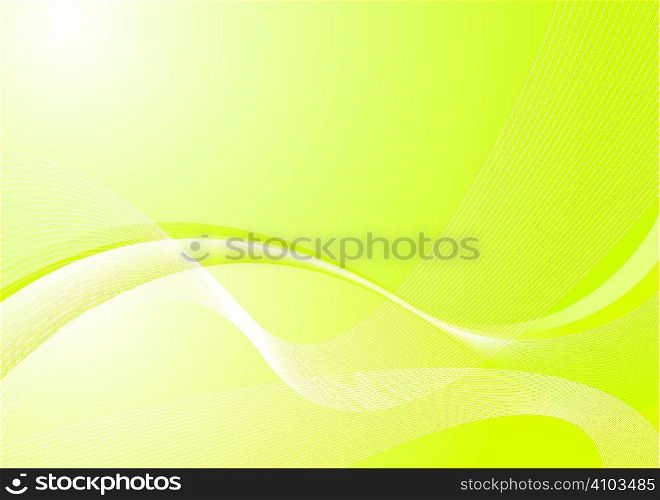 Greena nd white abstract background with flowing lines