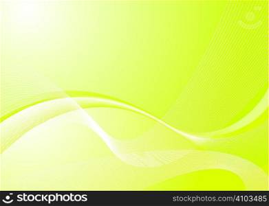 Greena nd white abstract background with flowing lines