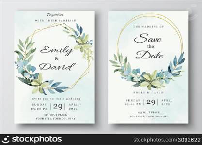 Greenery wedding invitation templates