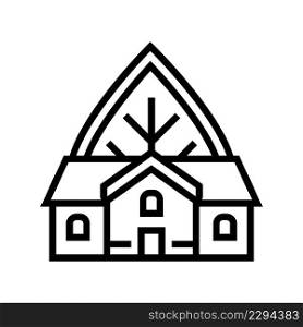 greenhouse building line icon vector. greenhouse building sign. isolated contour symbol black illustration. greenhouse building line icon vector illustration