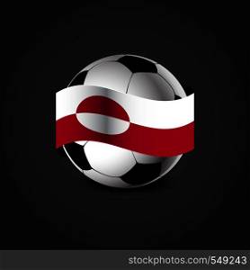 Greenland Flag Around the Football. Vector EPS10 Abstract Template background