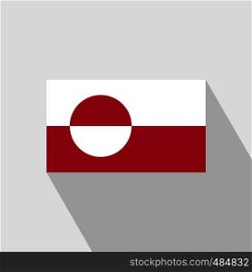 Greenland flag Long Shadow design vector