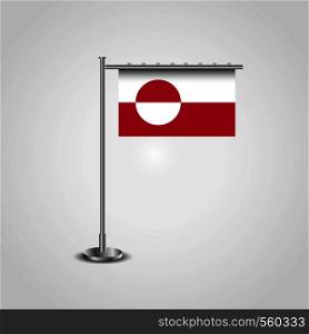 Greenland Flag Pole. Vector EPS10 Abstract Template background