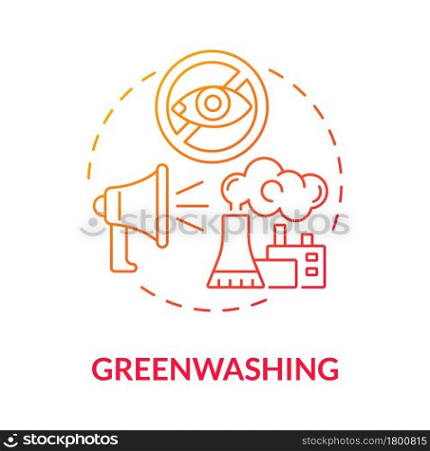 Greenwashing gradient concept icon. Business practice falsely or excessively promoted as being environmentally abstract idea thin line illustration. Vector isolated outline color drawing.. Greenwashing gradient concept icon