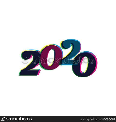 Greeting card 2020 with a graphic - Vector