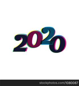 Greeting card 2020 with a graphic - Vector