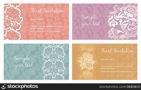 Greeting card, flower lace, space for your text, vector