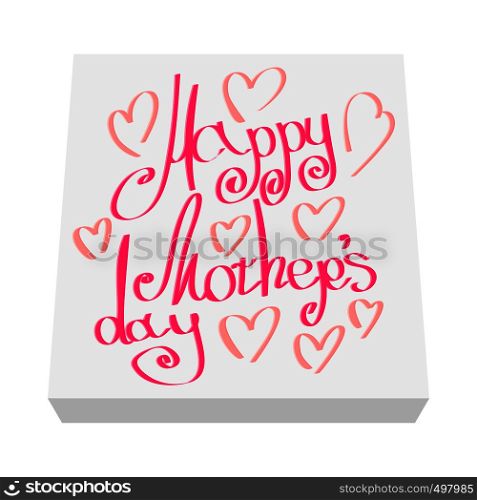 Greeting card for Mothers Day cartoon icon on a white background. Greeting card for Mother Day cartoon icon