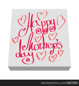 Greeting card for Mothers Day cartoon icon on a white background. Greeting card for Mother Day cartoon icon