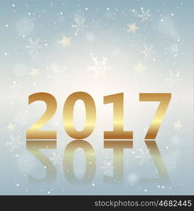 Greeting card for new 2017 year. Shining Christmas background.