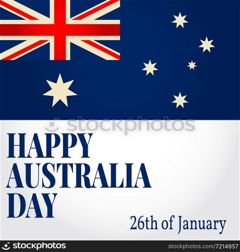 Greeting card Happy Australia Day. National Celebration. Vector illustration.