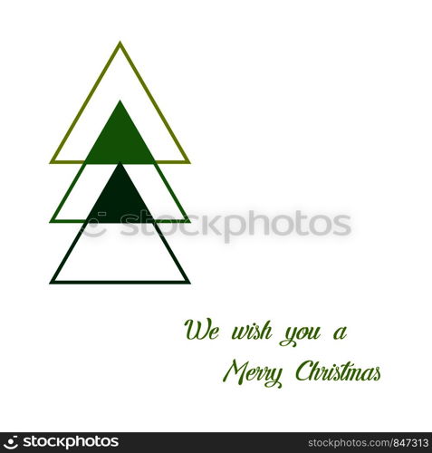 Greeting card on Christmas. Christmas tree in line and flat design. Eps10. Greeting card on Christmas. Christmas tree in line and flat design