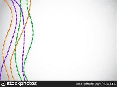 Greeting card template with beads for Mardi Gras for decoration and covering. Vector Illustration EPS10. Greeting card template with beads for Mardi Gras for decoration and covering. Vector Illustration
