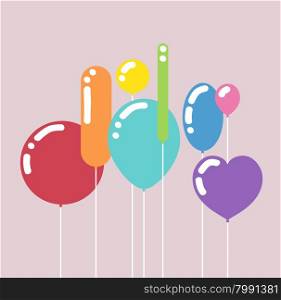 Greeting card with birthday balloons
