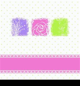 Greeting card with colorful flowers
