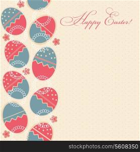 greeting card with different easter eggs