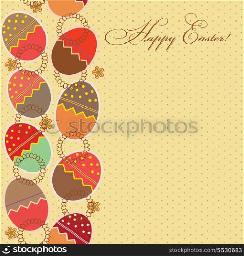 greeting card with different easter eggs. EPS 10.