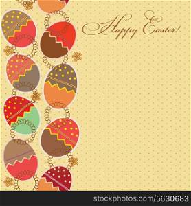greeting card with different easter eggs. EPS 10.